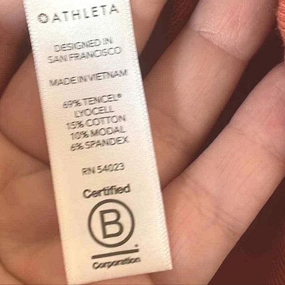 Athleta Nirvana Cropped Funnel Neck Orange Size XL Modal Tencal - Picture 4 of 4